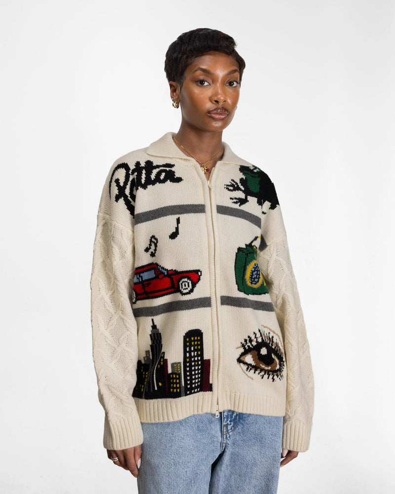 Patta Perfect Day Knitted Cardigan (Peyote)