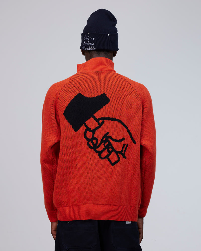 Patta x Carhartt Half-Zip Sweater (Safety Orange/Black)
