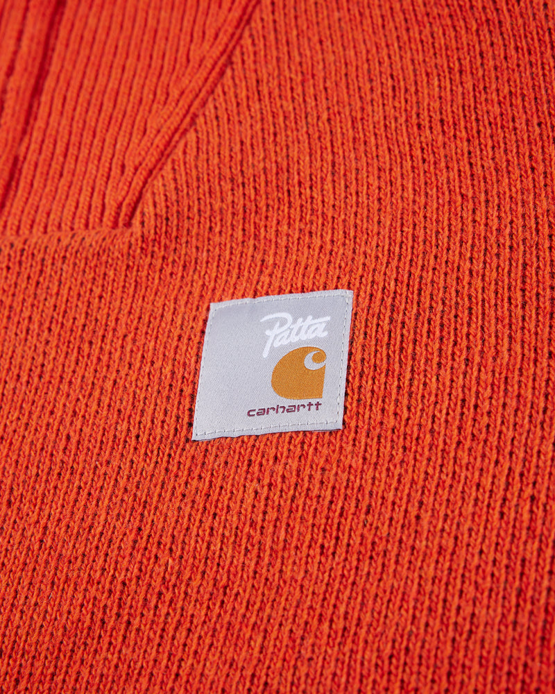 Patta x Carhartt Half-Zip Sweater (Safety Orange/Black)