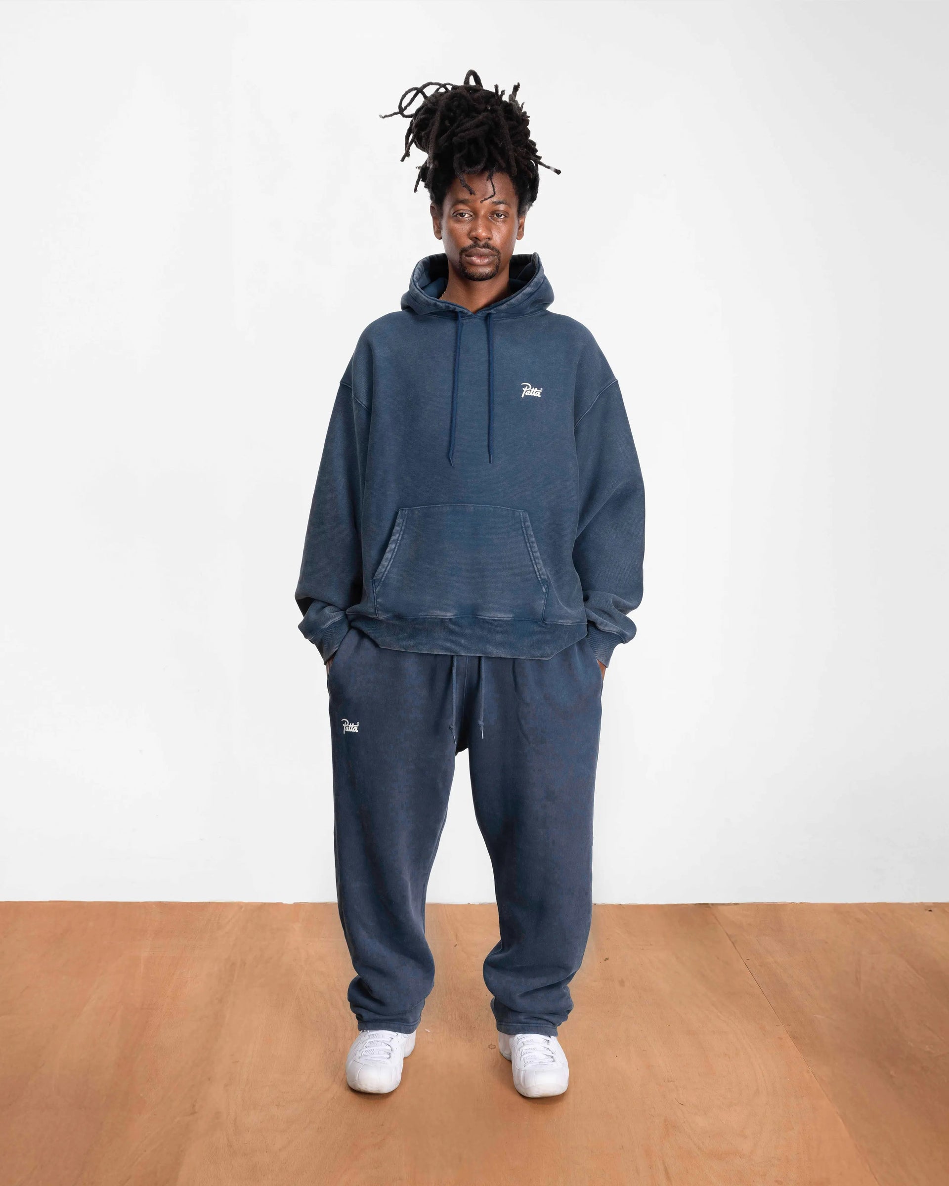 Patta Classic Acid Washed Straight Leg Jogging Pants (Estate Blue)