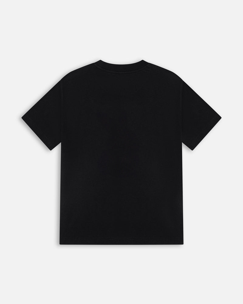 Back view of the Patta Kids Bunny T-Shirt in plain black cotton.