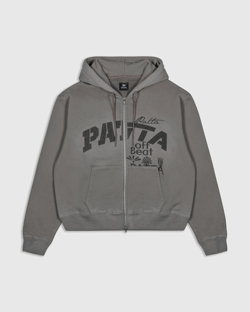 Patta Off Beat Zip Up Hooded Sweater (Brushed Nickel)