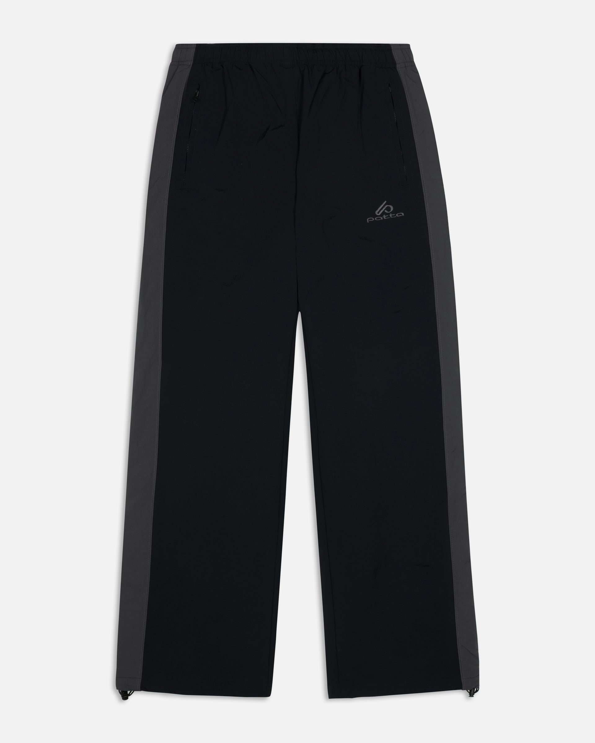 Patta Panelled Oversized Track Pants (Black)