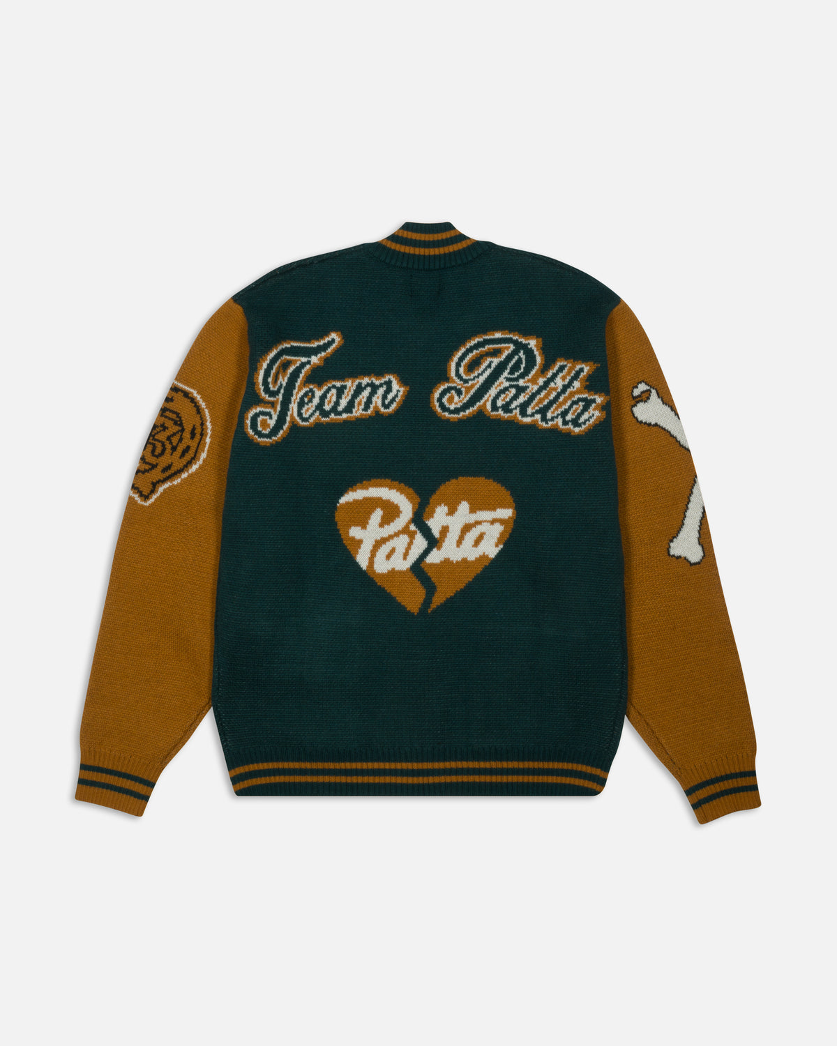 Patta Varsity Knitted Cardigan (Pine Grove)