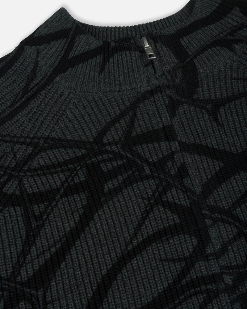 Patta Ribbed Knitted Cardigan (Grey Pinstripe)