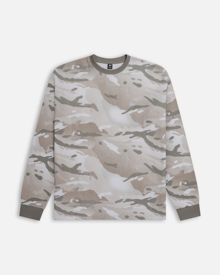 Patta Ghost Spray Camo Waffle Long Sleeve (Pussywillow Grey)