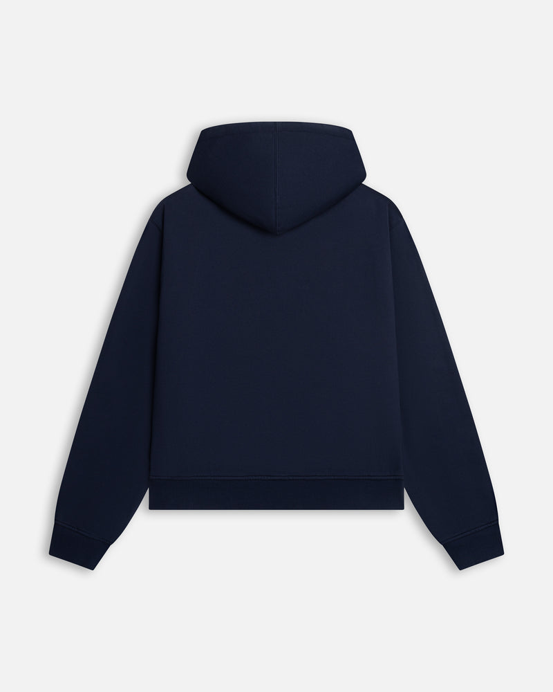Patta Waffle Reversible Zip Up Hooded Sweater (Black Iris)