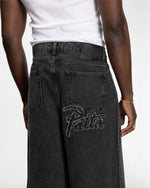 Patta Whiskers Denim Shorts (Black) (Black Denim)