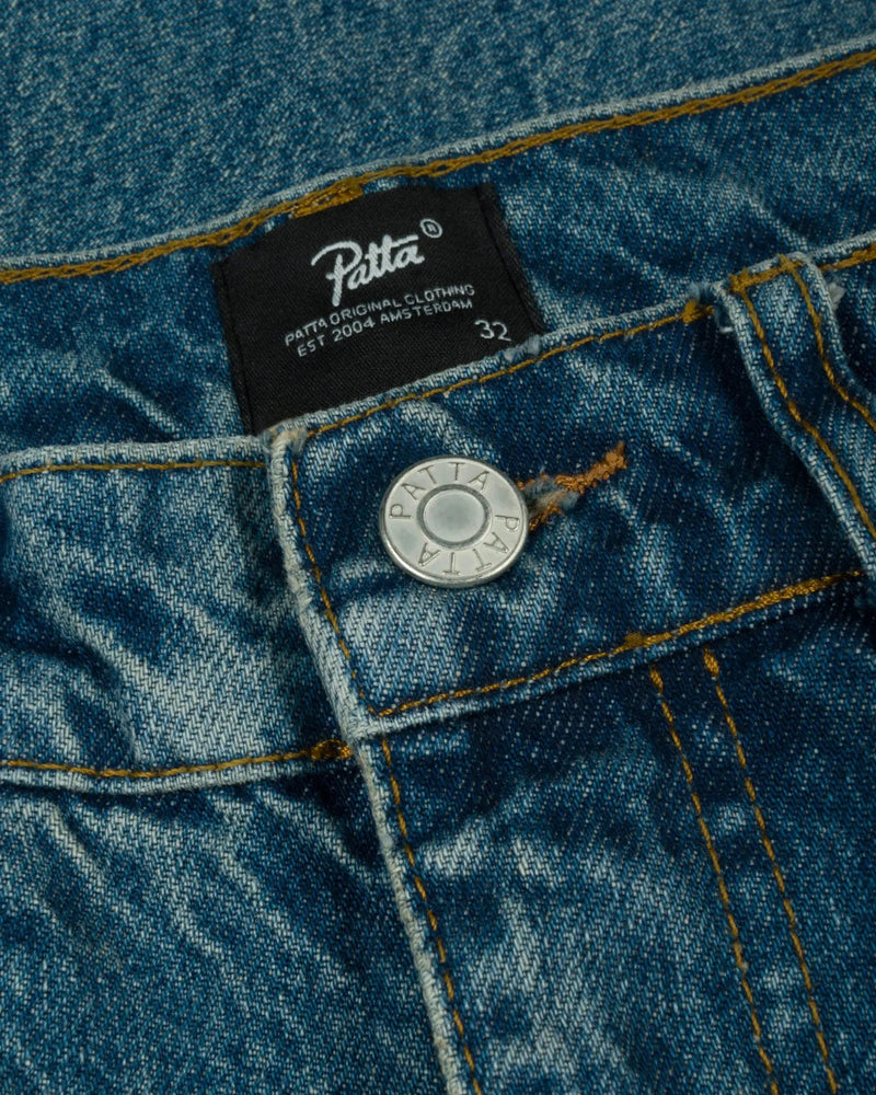 Patta Whiskers Denim Pants (Dark Blue Denim)