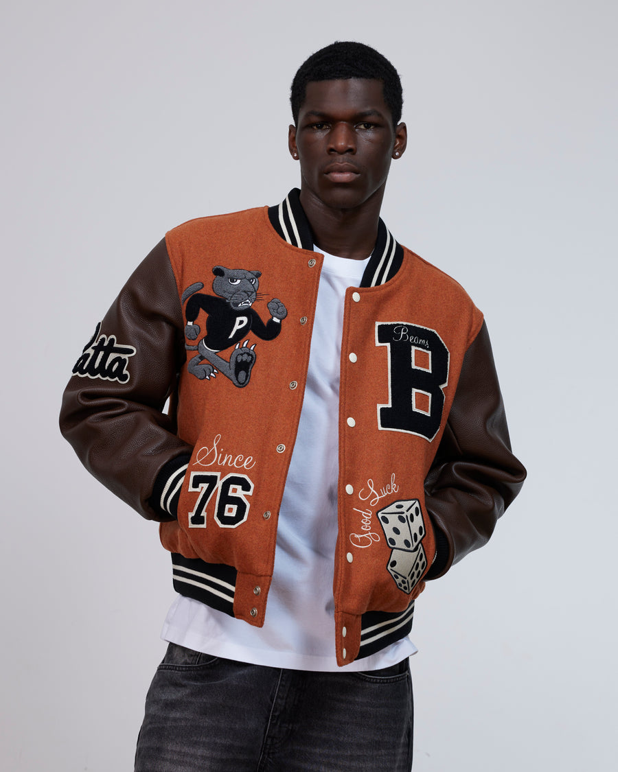 Patta x Beams 50th Anniversary Varsity Jacket (Potter's Clay)